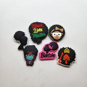 Shoe Charms Black Lives Matter Kids Silhouette Queen Tiara 6 piece set #7